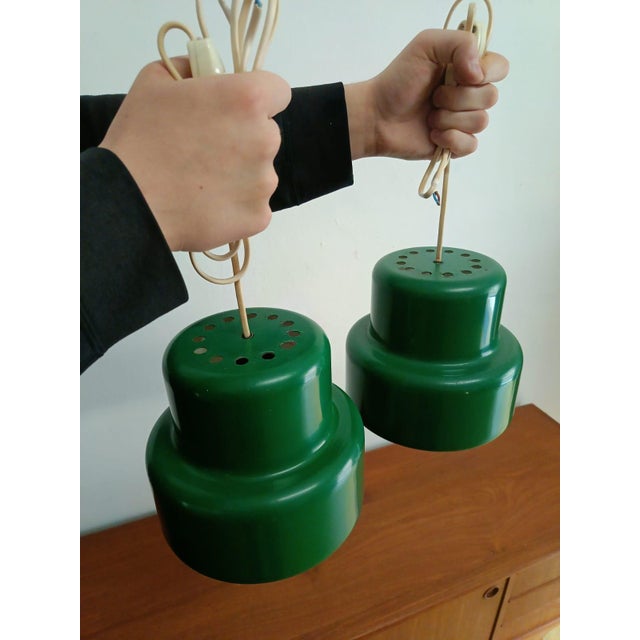 Mid-Century Modern Mini Pot Pendant Lights by Anders Pehrson for Ateljé Lyktan, 1950s, Set of 2 For Sale - Image 3 of 4