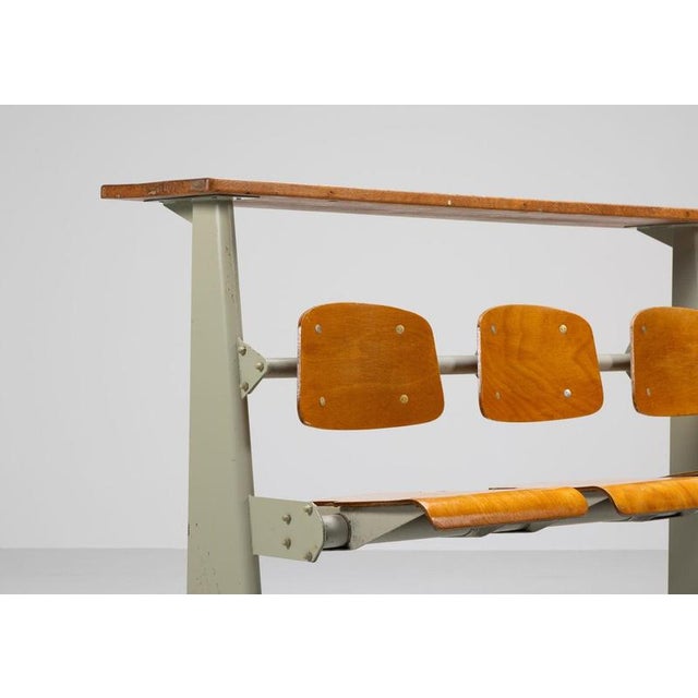 1950s Lectura Hall Chairs attributed to Jean Prouvé for Ensic, France, 1950s For Sale - Image 5 of 18