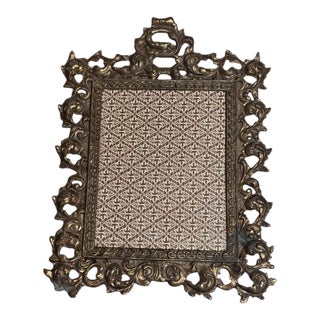 Ornate Rococo Brass Frame — A Grand Antique From the Gilded Era For Sale