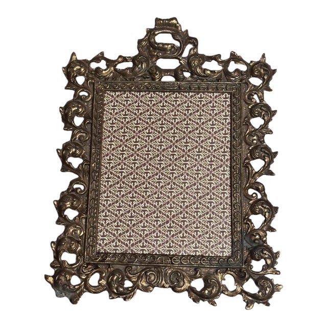 Ornate Rococo Brass Frame — A Grand Antique From the Gilded Era For Sale