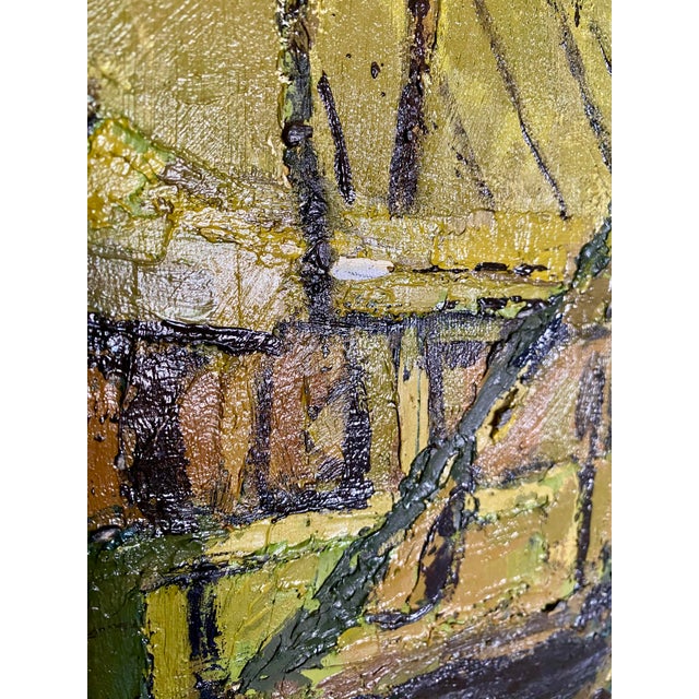 Textile 1980s Nanci Blair Closson Crowded Harbor Hand Signed Original Impasto Painting on Canvas Large For Sale - Image 7 of 12