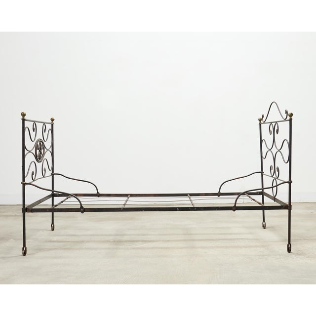 Bronze 19th C. French Napoleon III Empire Wrought Iron Bronze Daybed For Sale - Image 8 of 16