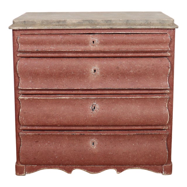 Danish Painted Commode with Four Drawers For Sale