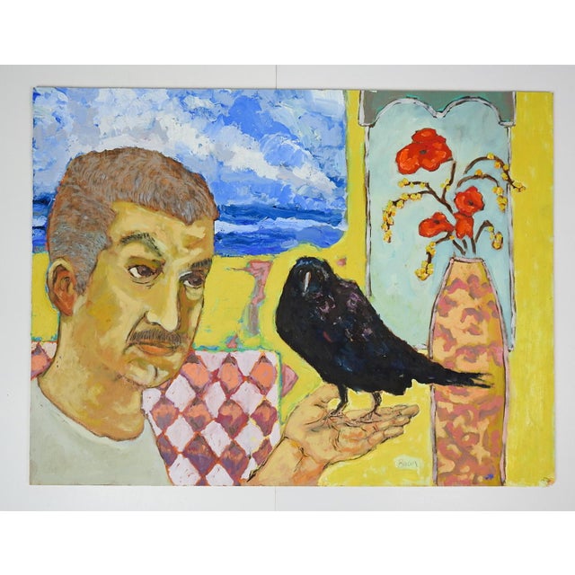 Black Contemporary Surrealist Raven Painting For Sale - Image 8 of 8