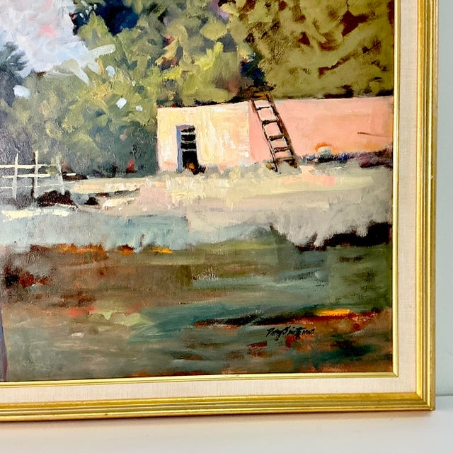 1960s Vintage Southwestern Impressionist Landscape Original Oil Painting ‘North Taos’ by Patsy Smith For Sale - Image 9 of 16