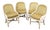 Set of 4 Geometrical Blonde Pencil Reed Dining Chairs For Sale