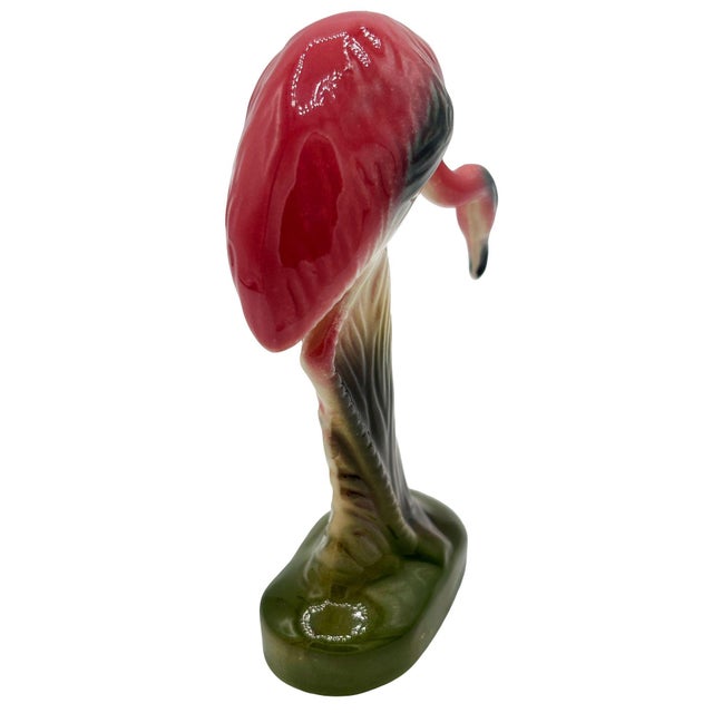 Pink Mid 20th Century California Pottery Ceramic on the Prowl Pink Flamingo Figurine For Sale - Image 8 of 10