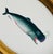 Nautical Original Handpainted Whale Painting in a Vintage Italian Oval Frame For Sale - Image 3 of 3