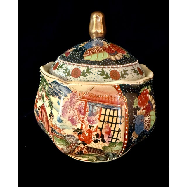 Mid 20th Century Satsuma Moriage Lidded Jar For Sale - Image 9 of 12