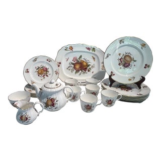 1950s Royal Worcester Hand Painted "Delecta" 23-Piece Set For Sale