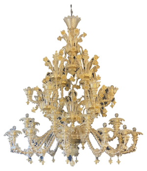 Venetian Ca Rezzionico Gold Murano Glass Chandelier by Simoeng
