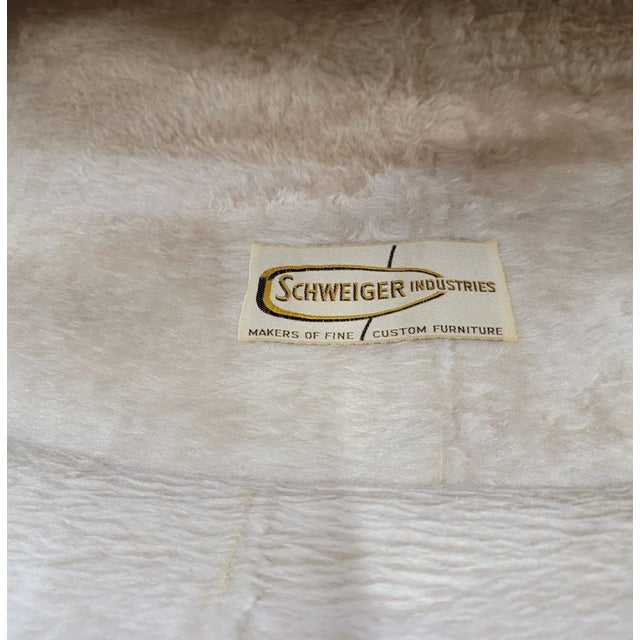 Mid Century Modern Cream Teddy Bear 2 Lounge Chairs by Schweiger Industries For Sale - Image 9 of 10