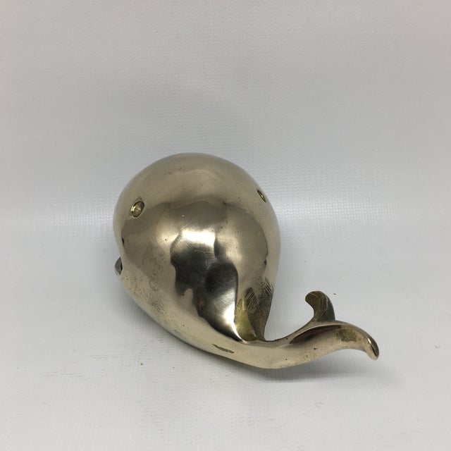 Vintage Brass Whale Paperweight Ashtray Chairish