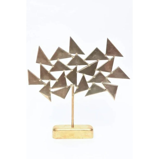 This French two-part fantastic large and arresting sculpture has connected and welded triangles that give it dimension and...