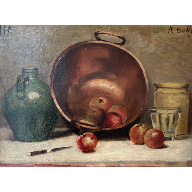 A. Bally, Cuivre et fruits, Oil on Cardboard, Framed For Sale - Image 12 of 12
