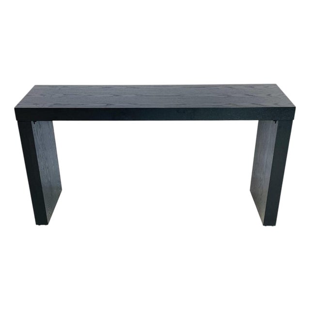 Modern Cerused Black Oak Console Table in the Style of B&b Italia For Sale