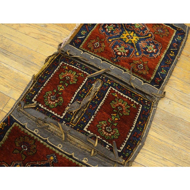 Early 20th Century 1900s Red Wine Medallion Antique Turkish Village Anatolian Carpet 2'0" X 4'0" Handknotted Rug For Sale - Image 5 of 5
