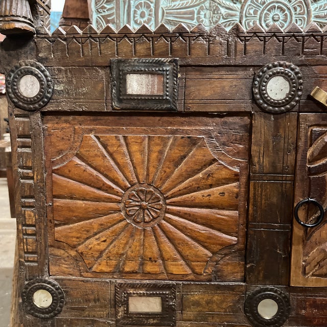 Brown 1920s Antique Damchia Rustic Entryway Console Table With Storage For Sale - Image 8 of 12