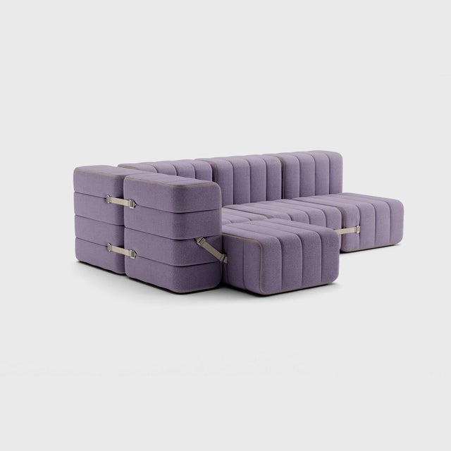 Three-Seater Modular Sofa in Dama Fabric by Ambivalenz, Set of 9 For Sale - Image 10 of 18
