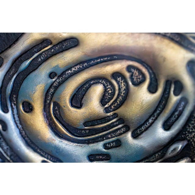 1970s Joel Zaretsky Signed Mixed Media Abstract Wall Art Framed 24x20 Textured For Sale - Image 5 of 10