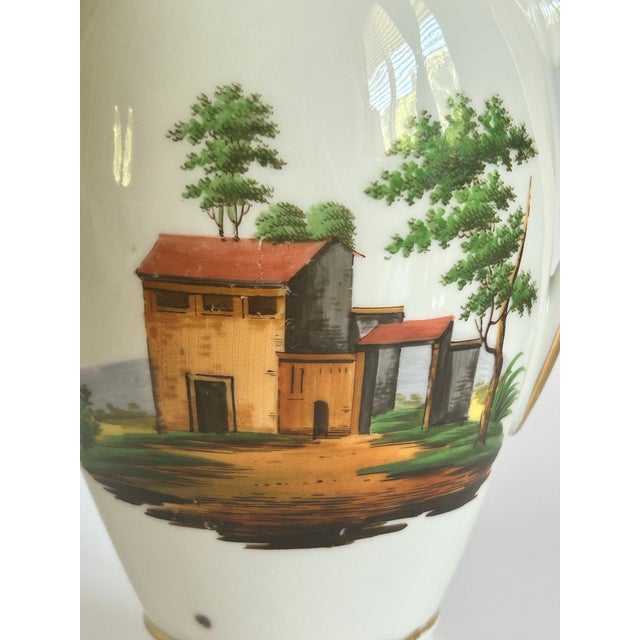 Antique French Porcelain Coffee Pot With Hand-Painted Landscapes, c.1820–1830 For Sale - Image 10 of 12