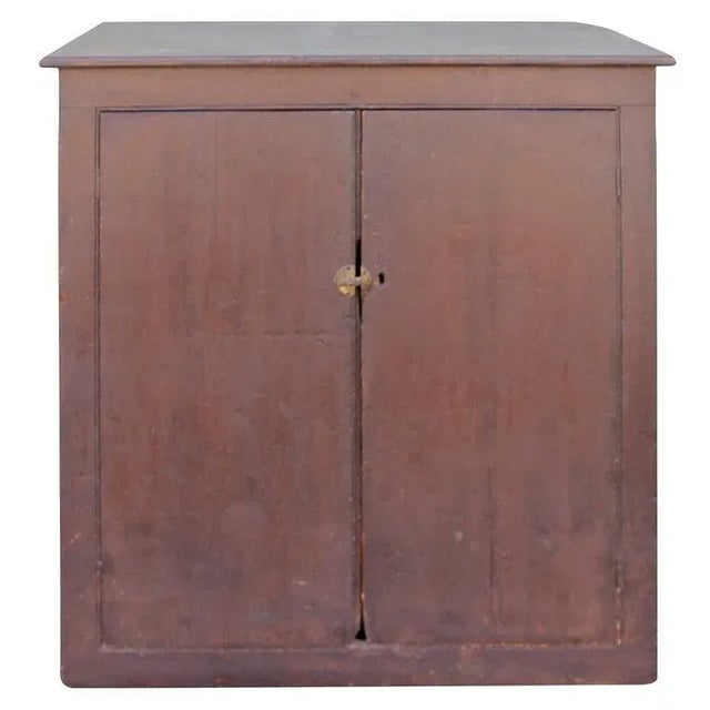 19th Century Wall Cabinet in Original Painted Brown Surface For Sale In Los Angeles - Image 6 of 6