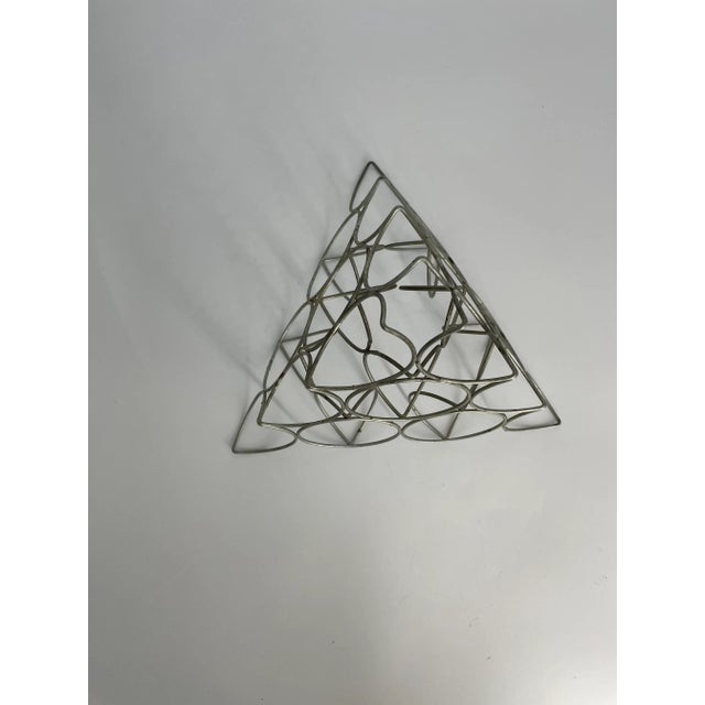 Mid-Century Japanese Wire Pyramid Sculpture For Sale In Greenville, SC - Image 6 of 7