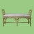 Coastal Upholstered Fretwork Rattan Bench For Sale - Image 3 of 5