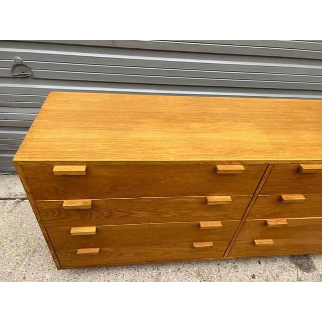 Mid Century Modern Charles Webb Oak Low Chest of 8 Drawers. For Sale - Image 4 of 11