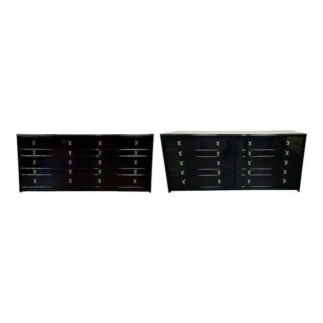 Compatible Pair Mid-Century Modern Dressers, Chests by Paul Frankl, John Stuart For Sale