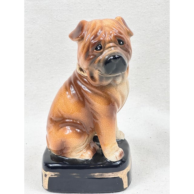Vintage 1970s Takahashi San Francisco Ceramic Shar Pei Dog Figurine Bookend - Single For Sale In New Orleans - Image 6 of 10