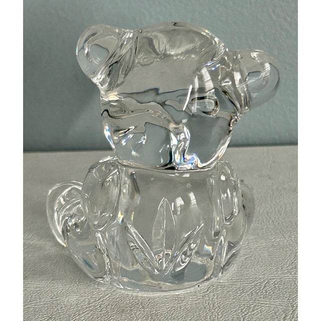 Transparent VTG Waterford Crystal Teddy Bear W Block Figurine Paperweight 3" Made in Ireland For Sale - Image 8 of 12