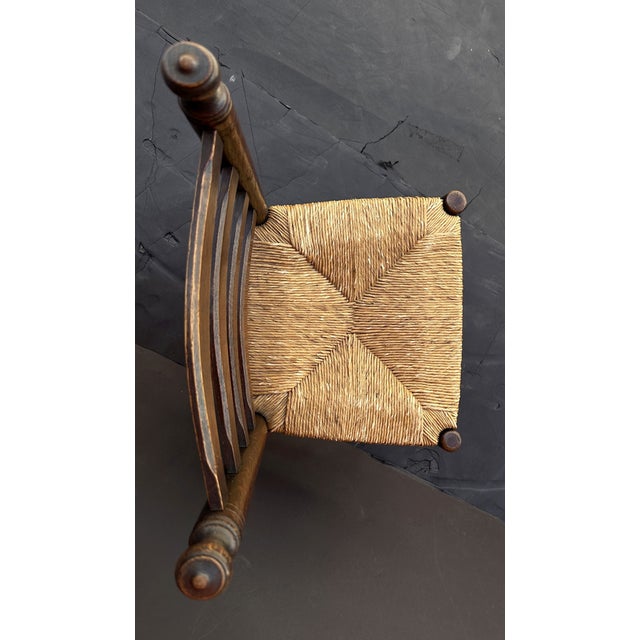 Set of Eight English Ladderback Rush-Seat Chairs For Sale - Image 10 of 13