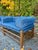 Pair of Mid-Century Modern Pine Frame Benches/Daybeds With Blue Upholstery For Sale - Image 4 of 8