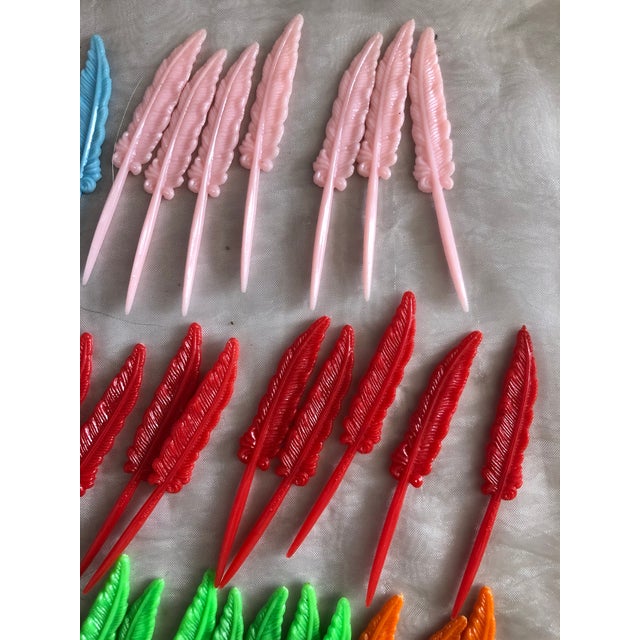 Vintage Pen Quill Cocktail Drink Hors d'Oeuvres Picks Set of 45 For Sale - Image 15 of 15