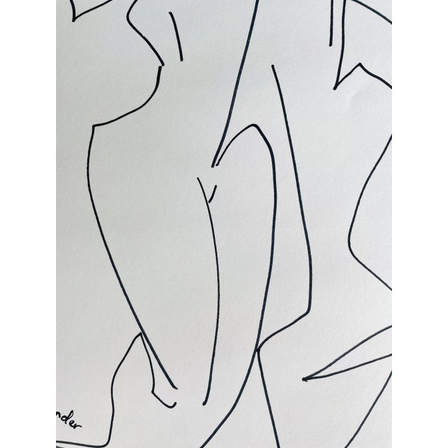 Figurative Post-Modern Figurative Drawing by Erik Sulander in Ink on Paper, Signed, Framed. For Sale - Image 3 of 5