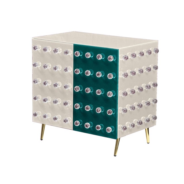 Elevate your space with this exquisite pair of glass bar display cabinets, made in Italy. These modern display cabinets...