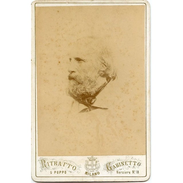 Giovanni Puppo, Portrait of Giuseppe Garibaldi, 1870s, Ancient Albumen Print For Sale