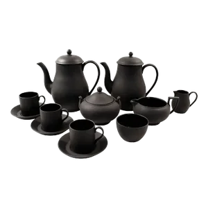 Mid 20th Century Wedgwood Basalt Tea Set- 11 Pieces