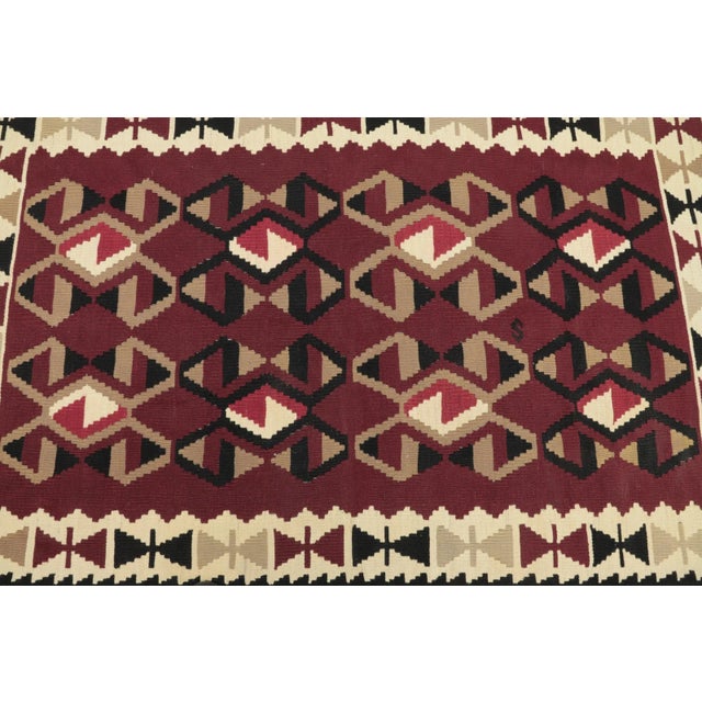 1960s Traditional Burgundy Wool Rug For Sale - Image 12 of 13