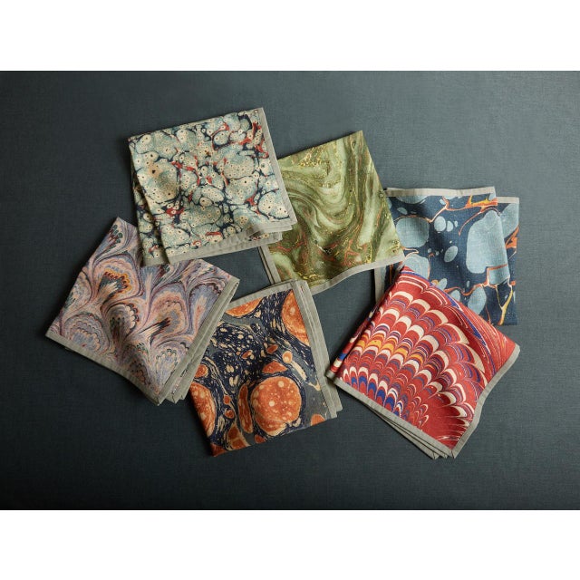 Illustration Library Dinner Napkins, Set/6 For Sale - Image 3 of 9