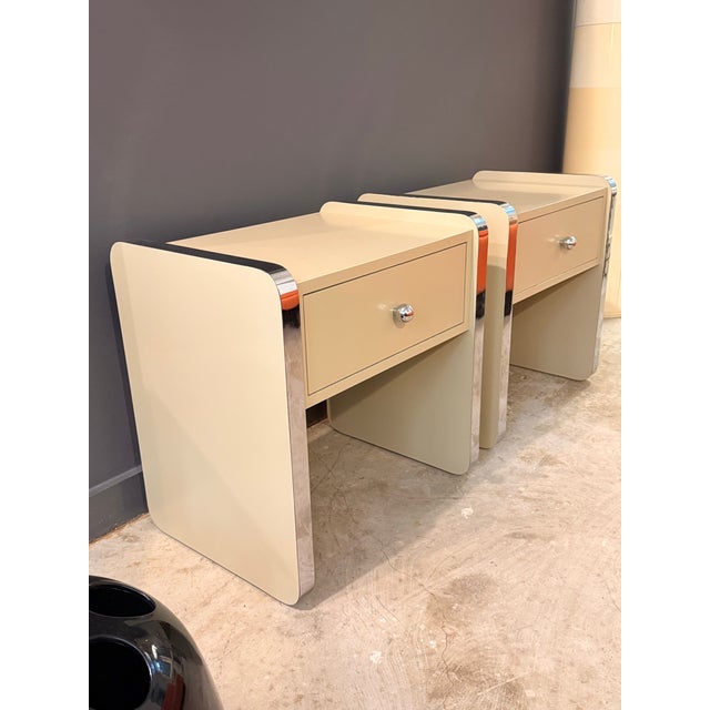1970s Vintage Postmodern Nightstands - A Pair For Sale - Image 5 of 9