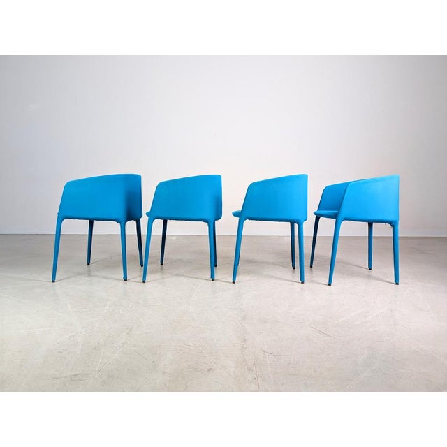 Blue Achille Armchairs by Jean Marie Massaud for MDF Italia, Set of 4 For Sale - Image 8 of 13