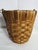 Vintage Wood Slat Basket + Bent Wood Stick Handle For Sale - Image 10 of 16