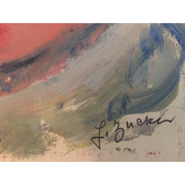 Modern Jacques (Jakub) Zucker, Rare Self Portrait Oil Painting Polish, Ecole D'Paris, WPA, Bezalel School, c.1940 For Sale - Image 3 of 4