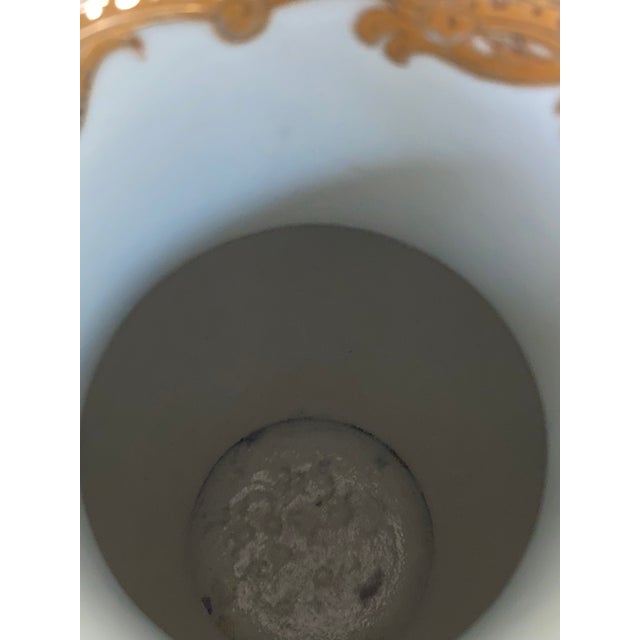 Vintage Chinese White and Gilt Porcelain Lotus Scroll Vase For Sale - Image 13 of 15