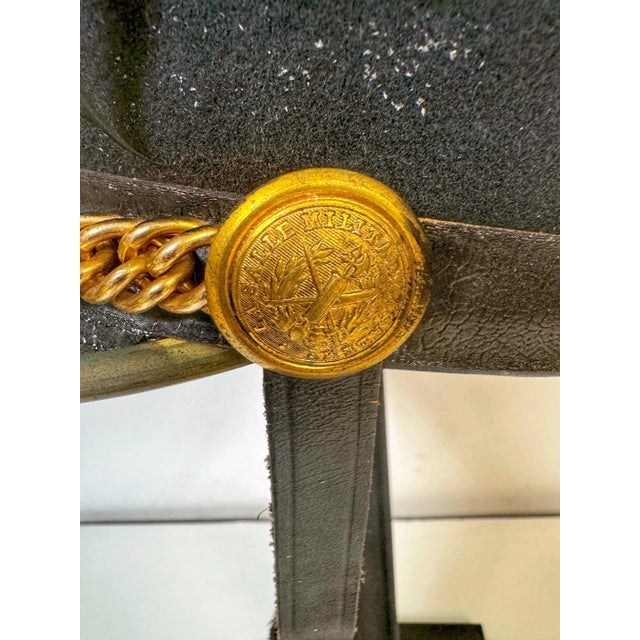 Metal Full Dress La Salle Cadet 'Tar Bucket' Dress Hat/Shako, and Stand For Sale - Image 7 of 11