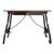 Spanish 1880s Walnut Side Table or Lady Desk, Lyre Legs and Iron Stretcher For Sale