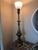 Rembrandt Lamp Company Vintage Rembrandt Hollywood Regency Torchiere Lamp in Olive Green & Antiqued Brass For Sale - Image 4 of 5