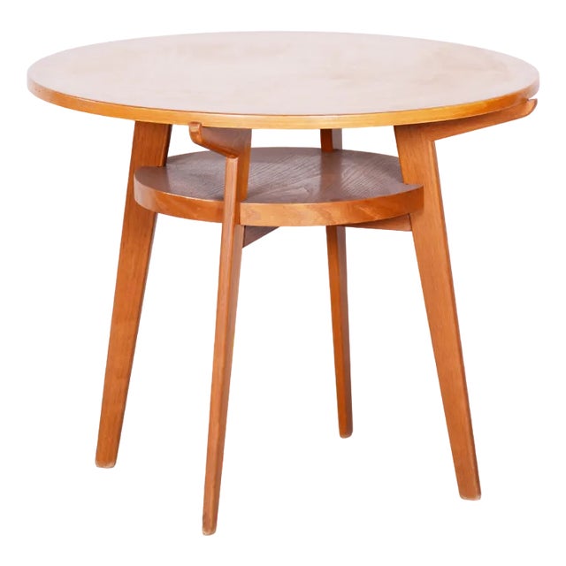 Small Mid-Century Oak Side Table, 1950s For Sale